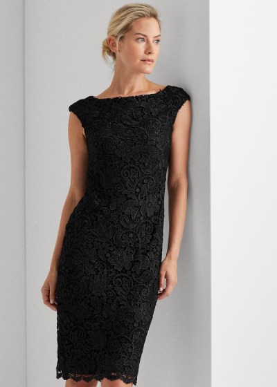 Vestido Ralph Lauren Lace Cap-Sleeve Mulher 16958-KJBH